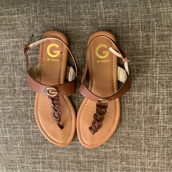 Women’s sandals G by Guess.  Dark brown size 8M - Picture 3 of 3
